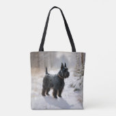 Tote Bag Scottish Terrier Laisser Il Neige Noël (Dos)