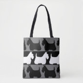 Tote Bag Scottish Terrier noir/rouge/blanc, Highland dog To (Devant)