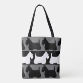Tote Bag Scottish Terrier noir/rouge/blanc, Highland dog To (Dos)