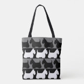 Tote Bag Scottish Terrier noir/rouge/blanc, Highland dog To (Dos)
