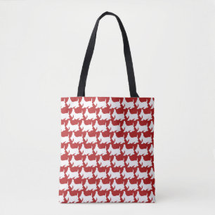 Tote Bag Scottish Terrier Rouge Blanc mignon Chien moderne 