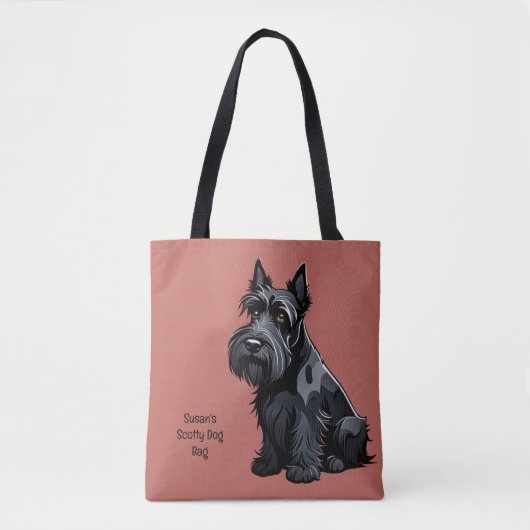 Tote Bag Scottish Terrier, Scotty Dog. Modifiable (Devant)