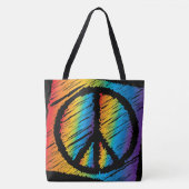 Tote Bag Scribble Rainbow Peace (Devant)