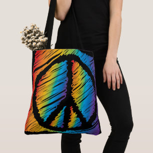 Tote Bag Scribble Rainbow Peace