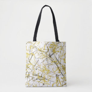 Tote Bag Scribbles Abstraits - moutarde et Brown