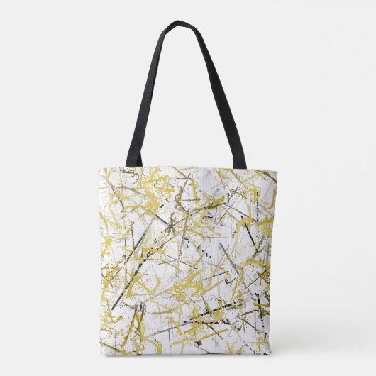 Tote Bag Scribbles Abstraits - moutarde et Brown (Dos)