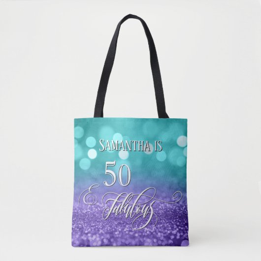 Tote Bag Script 50 & Fabuleux Ombré Sarcelle Violet Brillan (Devant)