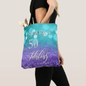 Tote Bag Script 50 & Fabuleux Ombré Sarcelle Violet Brillan (De près)