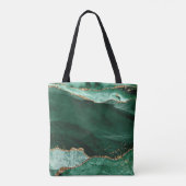 Tote Bag Script Agate Vert Monogramme Parties scintillant O (Dos)