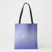 Tote Bag Script cursif modifiable | Violet blanc et violet (Devant)