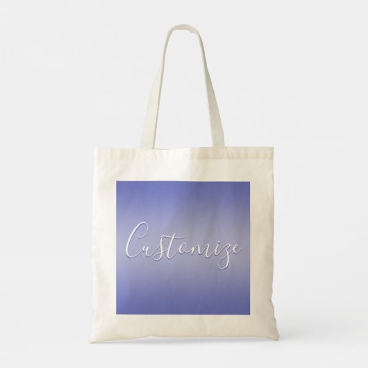 Tote Bag Script cursif modifiable | Violet blanc et violet (Dos)