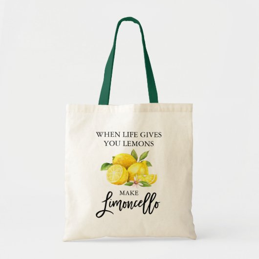 Tote Bag Script de brosse moderne Limoncello Lemons Poignée (Devant)