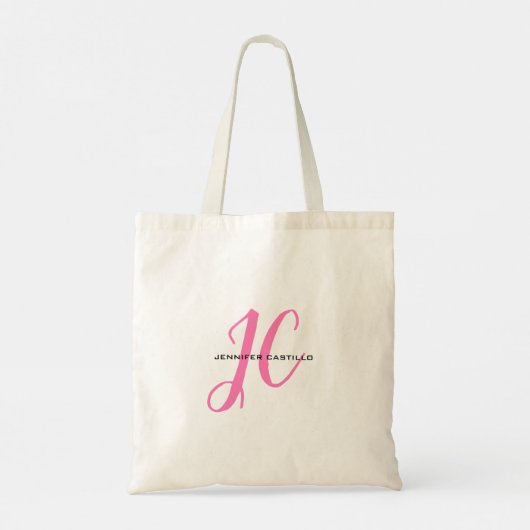 Tote Bag Script de calligraphie professionnelle Monogramme  (Dos)