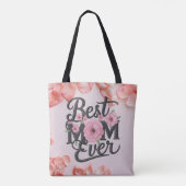 Tote Bag Script de collage photo de mère florale Meilleure (Dos)