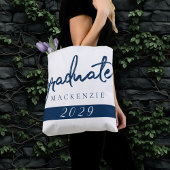 Tote Bag Script de la marine | Brush Keepsaké bleu foncé