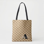Tote Bag Script de monogramme Brown noir concepteur (Devant)