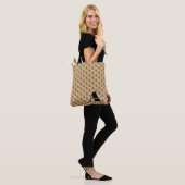 Tote Bag Script de monogramme Brown noir concepteur (Sur le modèle)