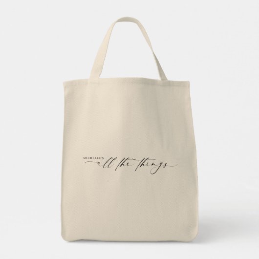 Tote Bag Script de nom de servante moderne | Toutes les cho (Dos)