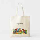 Tote Bag Script de nom des oiseaux perroquets (Devant)