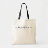 Tote Bag Script de nom simple chic personnalisé (Devant)