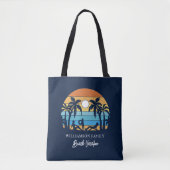 Tote Bag Script de vacances de plage rétro pour la famille (Devant)