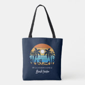 Tote Bag Script de vacances de plage rétro pour la famille (Dos)