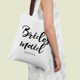 Tote Bag Script élégant "Bridesmaid" Personnalisé