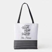 Tote Bag Script Élégant Enseigner Amour Inspirer Enseignant (Dos)