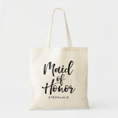 Tote Bag Script élégant "Maid of Honor" Personnalisé (Devant)