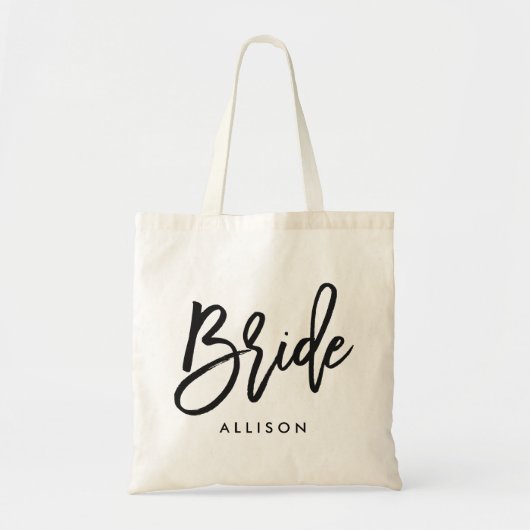 Tote Bag Script élégant "Mariée" Personnalisé (Devant)