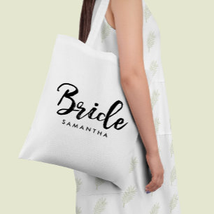 Tote Bag Script élégant "Mariée" Personnalisé