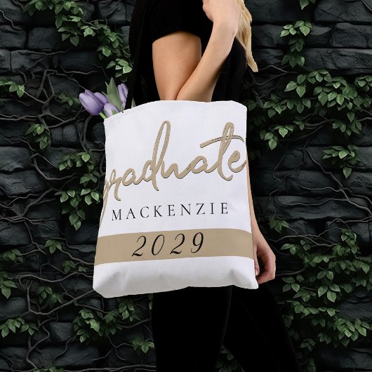 Tote Bag Script Gold | Élégante brosse à main