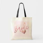 Tote Bag Script Gold PixDezines Bride/Faux Rose (Devant)