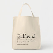 Tote Bag Script Love Coeur Girlfriend Définition (Devant)