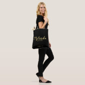 Tote Bag Script moderne Black&Gold Accueil Bridesmaitres (Sur le modèle)