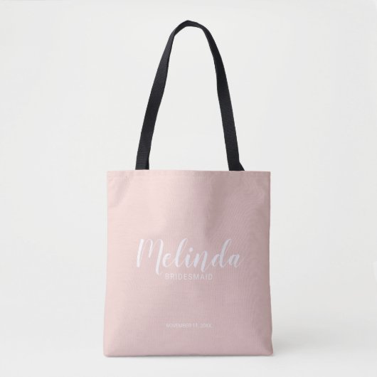 Tote Bag Script moderne, Bridesmaitres personnalisées (Devant)