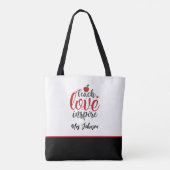 Tote Bag Script Moderne Enseigner Amour Inspirer Enseignant (Dos)