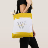 Tote Bag Script monogramme jaune initial (De près)