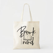 Tote Bag Script Nerd de Livre Minimal (Devant)