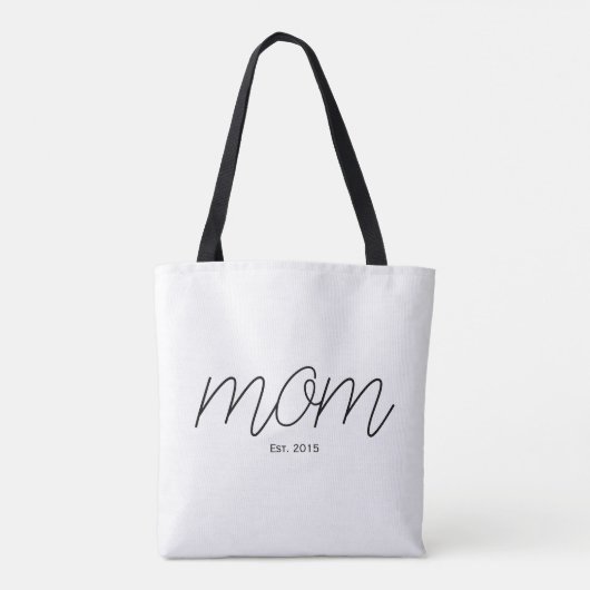 Tote Bag Script noir a établi maman (Dos)