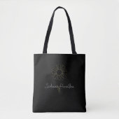 Tote Bag Script personnalisé Daisy noir élégant mignon (Devant)