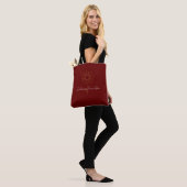 Tote Bag Script personnalisé Jolie Marguerite Bordeaux Élég (Sur le modèle)