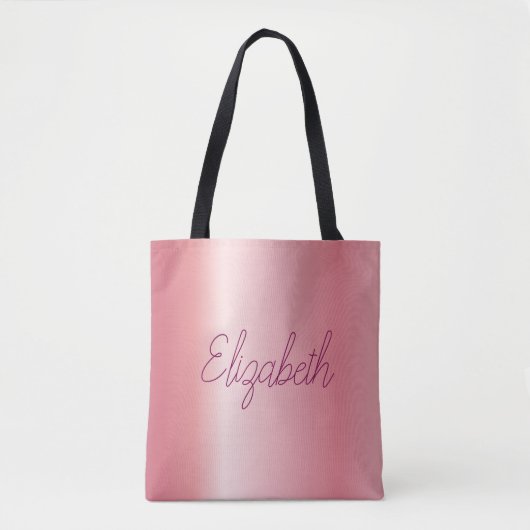 Tote Bag Script Personnalisé Remplacez Votre Nom Ou Votre T (Devant)