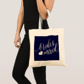 Tote Bag Script PixDezines Bridesmaid/Faux Argent (Devant (produit))