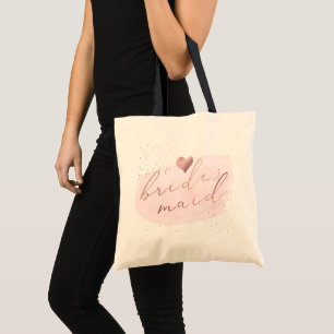 Tote Bag Script PixDezines Bridesmaid/Faux Rose Gold