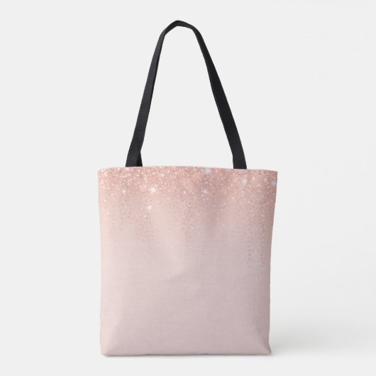 Tote Bag Script Rose moderne de monogramme or (Dos)