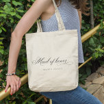Tote Bag Script simple élégant noir et blanc femme d'honneu<br><div class="desc">If you need any further customization please feel free to message me on yellowfebstudio@gmail.com</div>