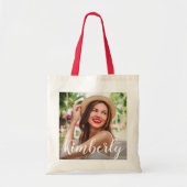 Tote Bag script tendance image et nom personnalisés (Devant)