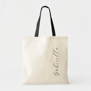 Tote Bag Script vertical moderne nom nuptiale cadeau à