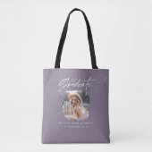 Tote Bag Script violet moderne photo élégante graduation (Devant)